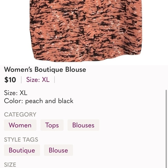 Stylish Women's Top in Black and Orange - Picture 5 of 6